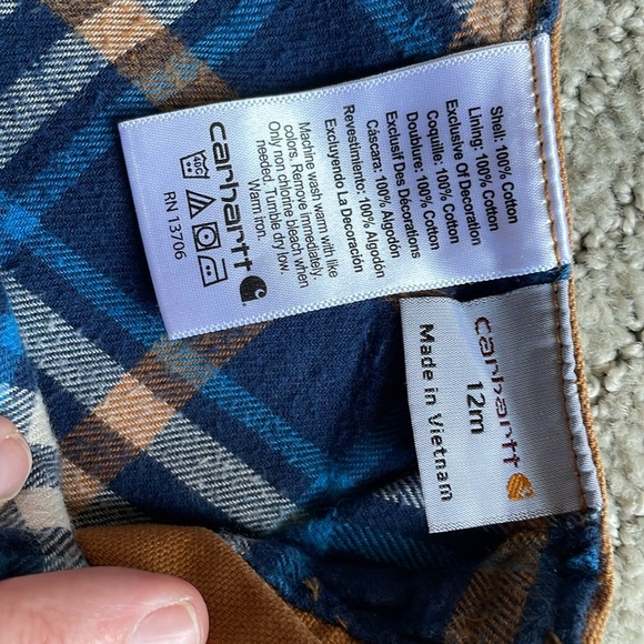 Carhartt 12 month flannel lined overalls - Picture 4 of 5